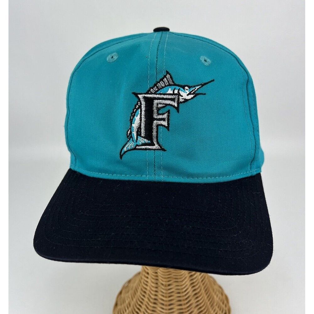 Vintage FLORIDA MARLINS Hat SnapBack Teal Genuine MLB Merchandise Cap